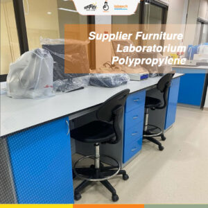 Supplier furniture laboratorium polypropylene meja kerja lab anti karat
