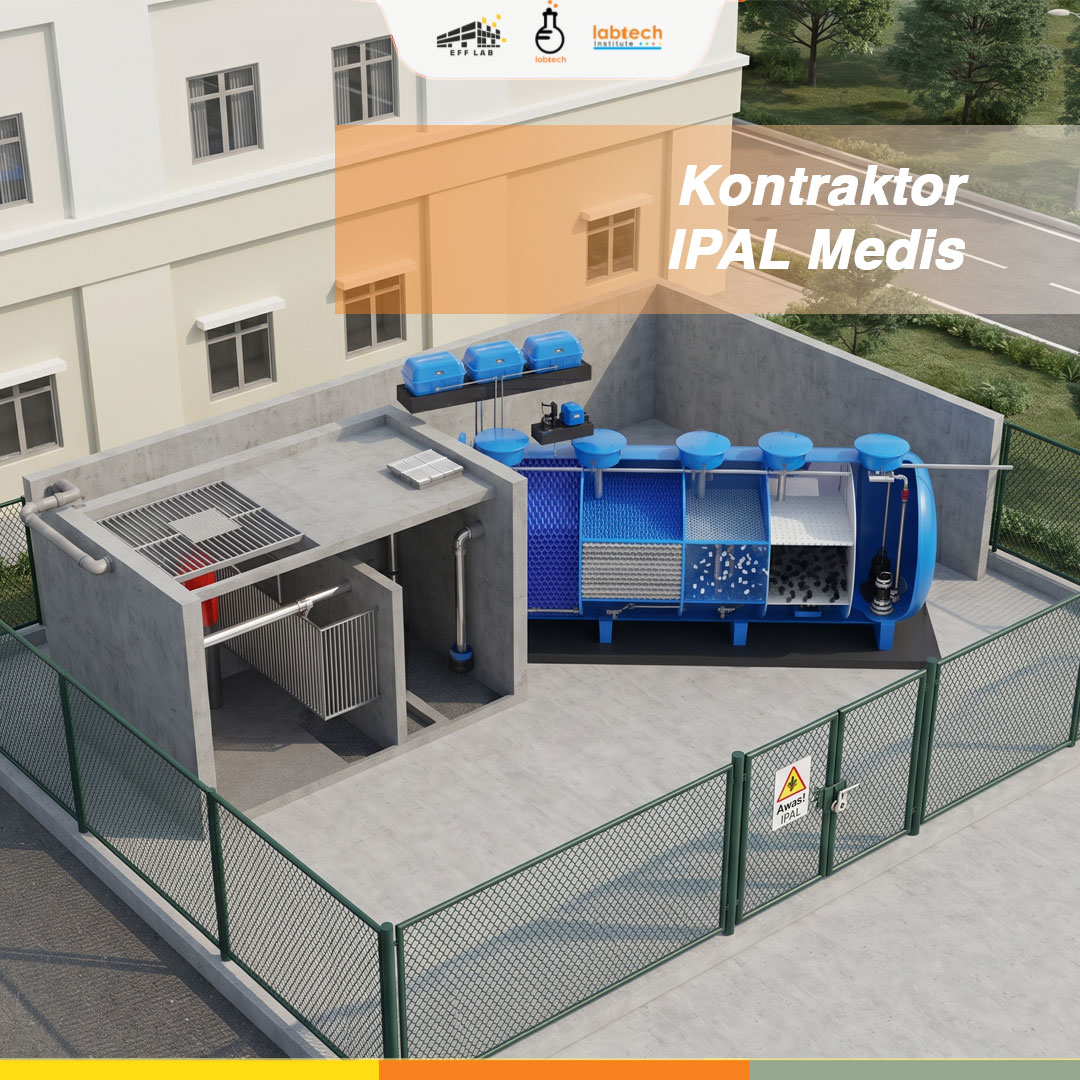 Jasa kontraktor IPAL medis sedang melakukan instalasi di rumah sakit